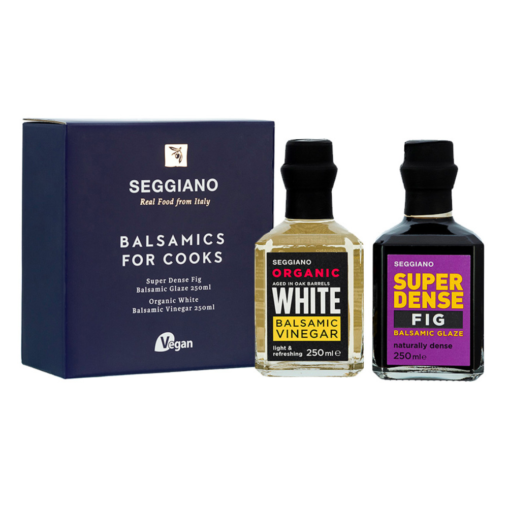 Super Dense Fig Balsamic Glaze & Organic White Balsamic Vinegar Gift Box - Seggiano