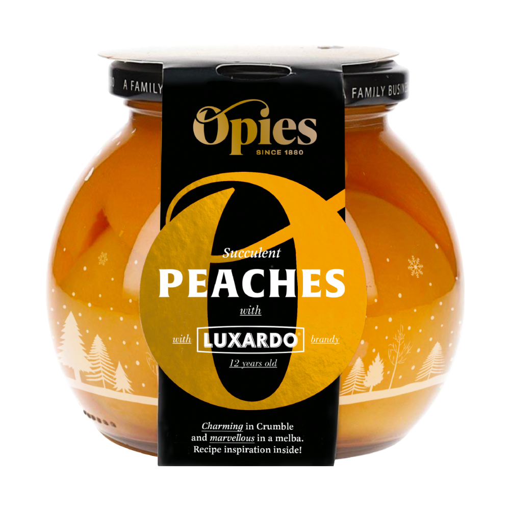 Peaches with Luxardo Aged Brandy - Opies - 460g