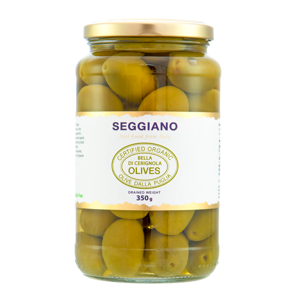 Organic Bella Di Cerignola Olives - Seggiano - 350g