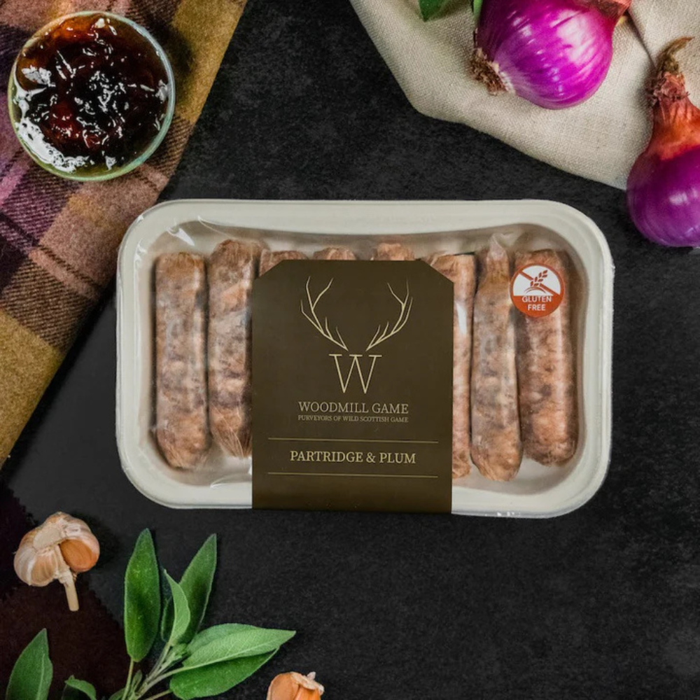 Partridge & Plum Sausages (FROZEN) - Woodmill Game - 400g