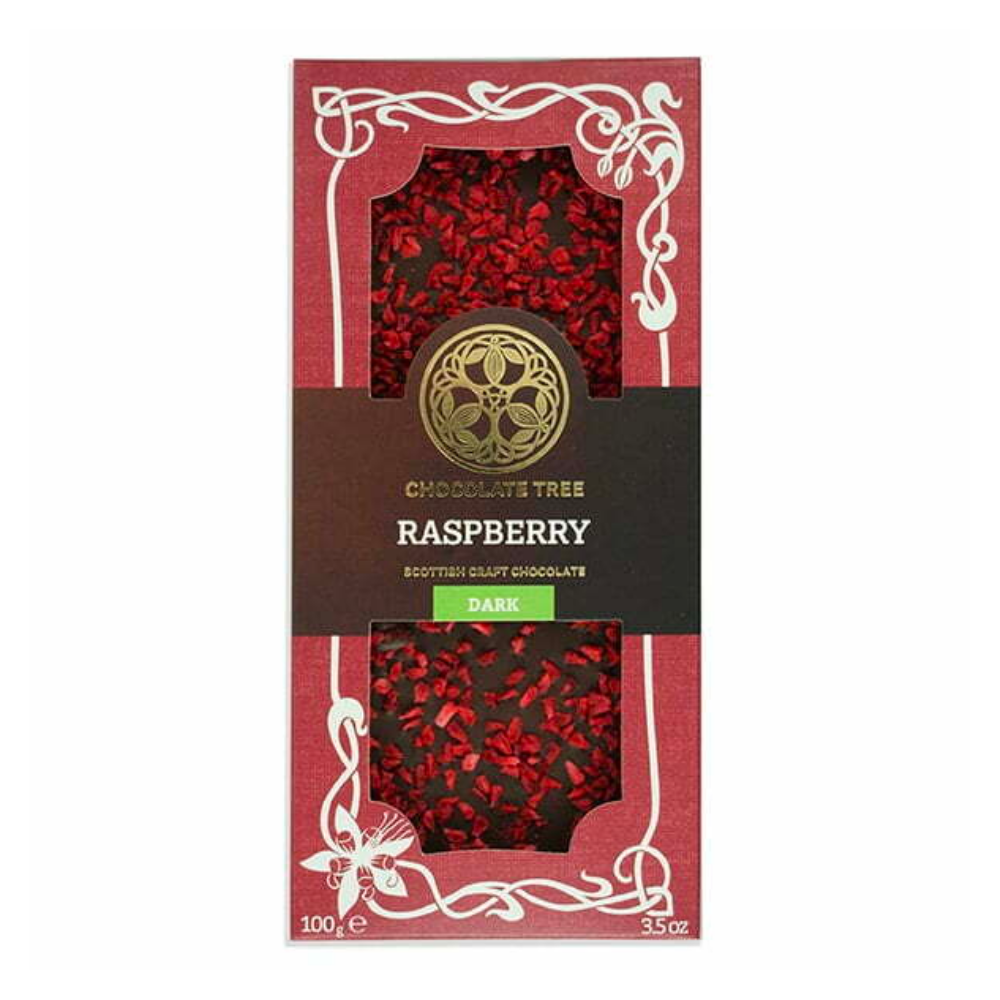 The Chocolate Tree - East Lothian - 70% Dark Chocolate with Raspberry - 100g