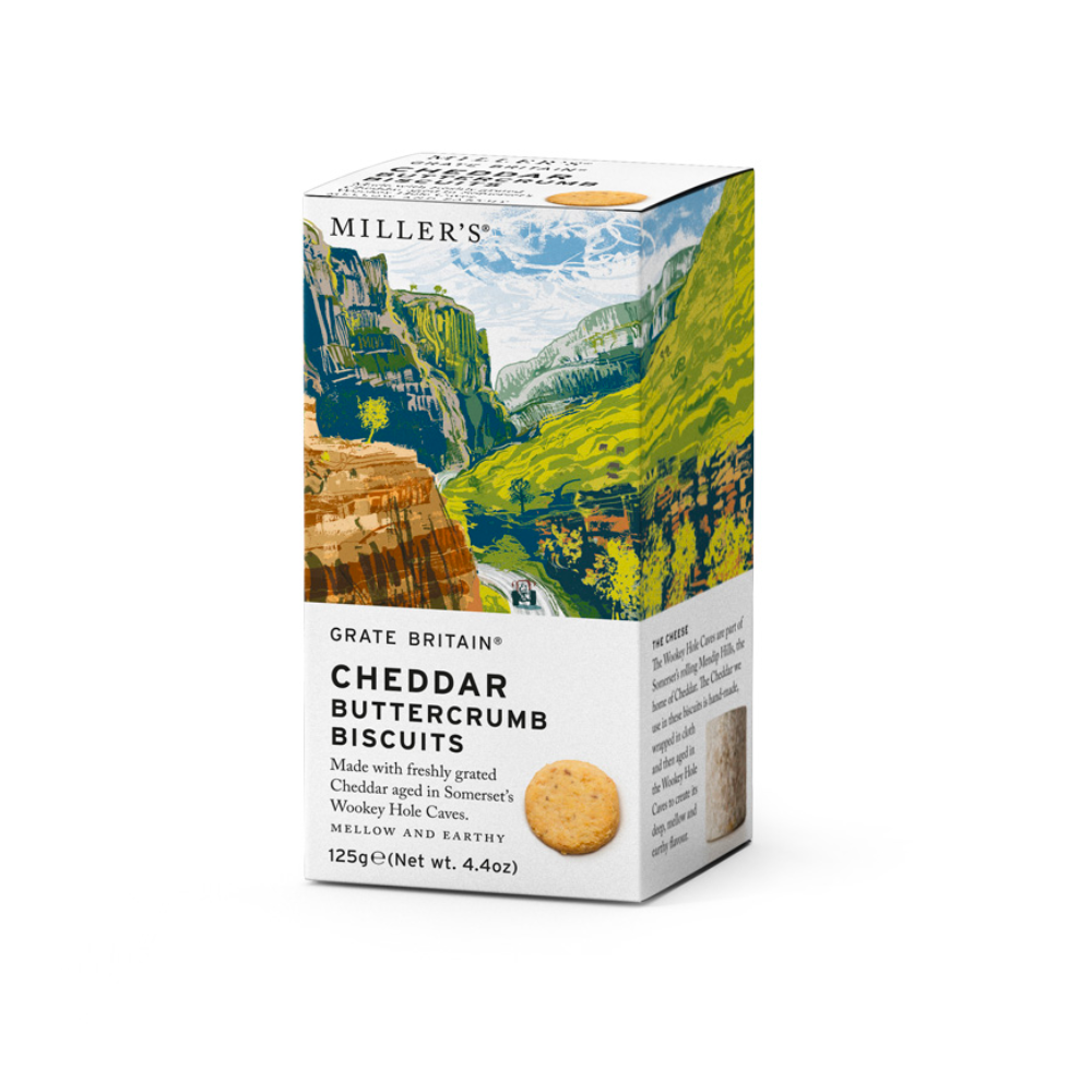 Cheddar Buttercrumb Biscuits - Miller's Grate Britain - 125g