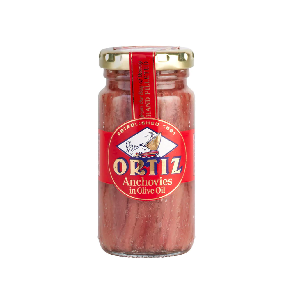 Ortiz Anchovy Fillets in Olive Oil Jar - 95g